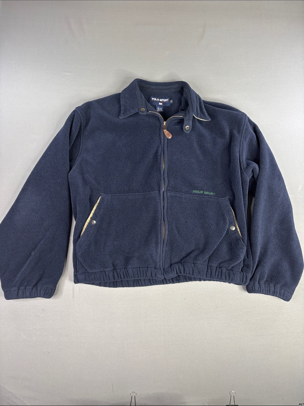 Vintage 90s Polo Sport Ralph Lauren Jacket Men’s Large Fleece Blue Full Zip Logo